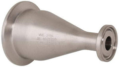 VNE - 1-1/2 x 1/2", Clamp Style, Sanitary Stainless Steel Pipe Concentric Reducer - Tube OD Connection, Grade 316/316L - Exact Tool & Supply