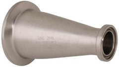 VNE - 1-1/2 x 3/4", Clamp Style, Sanitary Stainless Steel Pipe Concentric Reducer - Tube OD Connection, Grade 316/316L - Exact Tool & Supply