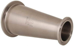 VNE - 2-1/2 x 1-1/2", Clamp Style, Sanitary Stainless Steel Pipe Concentric Reducer - Tube OD Connection, Grade 316/316L - Exact Tool & Supply