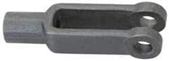 Jergens - 3/4-10 Thread, 1-5/8" Yoke Width, Carbon Steel, Tapped Yoke - 3/4" Hole Diam, 4-9/16" Hole Center to Neck, 1-7/16" Yoke Arm Height, 1-1/4" Neck Diam, 1-1/2" Neck Length, 6-1/16" OAL - Exact Tool & Supply