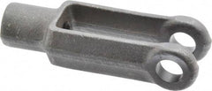 Jergens - 3/8-16 Thread, 7/8" Yoke Width, Carbon Steel, Tapped Yoke - 3/8" Hole Diam, 1-5/8" Hole Center to Neck, 11/16" Yoke Arm Height, 5/8" Neck Diam, 7/8" Neck Length, 2-1/2" OAL - Exact Tool & Supply