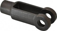 Jergens - 3/4-10 Thread, 1-1/2" Yoke Width, Carbon Steel, Tapped Yoke - 5/8" Hole Diam, 2-3/4" Hole Center to Neck, 1-3/8" Yoke Arm Height, 1-1/8" Neck Diam, 1-1/4" Neck Length, 4" OAL - Exact Tool & Supply