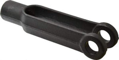Jergens - 1-8 Thread, 2-1/8" Yoke Width, Carbon Steel, Tapped Yoke - 1" Hole Diam, 6" Hole Center to Neck, 1-15/16" Yoke Arm Height, 1-5/8" Neck Diam, 2" Neck Length, 8" OAL - Exact Tool & Supply