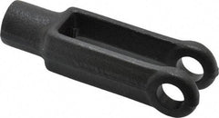 Jergens - 7/16-20 Thread, 1" Yoke Width, Carbon Steel, Tapped Yoke - 7/16" Hole Diam, 1-7/8" Hole Center to Neck, 13/16" Yoke Arm Height, 23/32" Neck Diam, 1" Neck Length, 2-7/8" OAL - Exact Tool & Supply