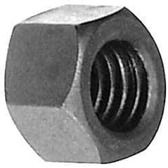 Jergens - 1-8 UNC Steel Right Hand Heavy Hex Nut - 1-1/2" Across Flats, 55/64" High, Black Oxide Finish - Exact Tool & Supply