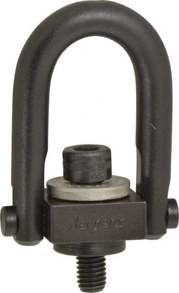 Jergens - 400 Lb Load Capacity Safety Engineered Center Pull Hoist Ring - M8 x 1.25 Thread, 12.5mm Thread Length, Alloy Steel, Black Oxide Finish - Exact Tool & Supply