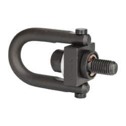 Jergens - 450 Lb Load Capacity Safety Engineered Center Pull Hoist Ring - M10 x 1.5 Thread, 17.5mm Thread Length, Alloy Steel, Black Oxide Finish - Exact Tool & Supply