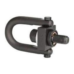 Jergens - 450 Lb Load Capacity Safety Engineered Center Pull Hoist Ring - M10 x 1.5 Thread, 17.5mm Thread Length, Alloy Steel, Black Oxide Finish - Exact Tool & Supply