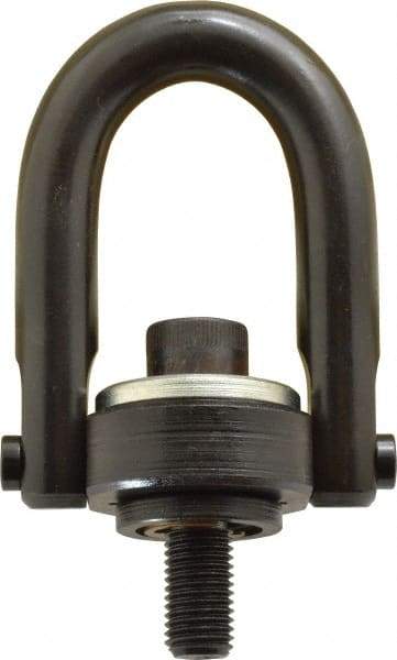Jergens - 1,900 Lb Load Capacity Safety Engineered Center Pull Hoist Ring - M16 x 2.0 Thread, 29mm Thread Length, Alloy Steel, Black Oxide Finish - Exact Tool & Supply