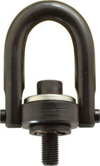 Jergens - 1,900 Lb Load Capacity Safety Engineered Center Pull Hoist Ring - M16 x 2.0 Thread, 29mm Thread Length, Alloy Steel, Black Oxide Finish - Exact Tool & Supply
