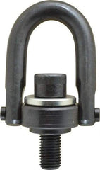 Jergens - 2,150 Lb Load Capacity Safety Engineered Center Pull Hoist Ring - M20 x 2.5 Thread, 34mm Thread Length, Alloy Steel, Black Oxide Finish - Exact Tool & Supply