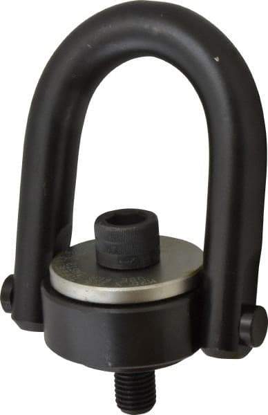 Jergens - 3,000 Lb Load Capacity Safety Engineered Center Pull Hoist Ring - M20 x 2.5 Thread, 22mm Thread Length, Alloy Steel, Black Oxide Finish - Exact Tool & Supply