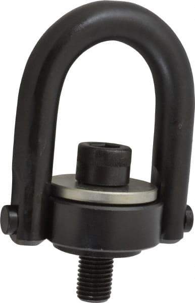 Jergens - 4,200 Lb Load Capacity Safety Engineered Center Pull Hoist Ring - M24 x 3.0 Thread, 37mm Thread Length, Alloy Steel, Black Oxide Finish - Exact Tool & Supply