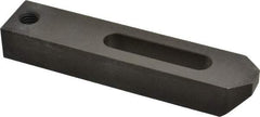 Jergens - 1/2" Stud, Low Carbon Steel, Plain Strap Clamp - 2" Travel, 6" OAL x 1-1/4" Wide x 7/8" High, Black Oxide Finish, Tapered Nose - Exact Tool & Supply