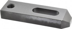Jergens - 5/8" Stud, Low Carbon Steel, Plain Strap Clamp - 1-1/4" Travel, 5" OAL x 1-1/2" Wide x 3/4" High, Black Oxide Finish, Tapered Nose - Exact Tool & Supply