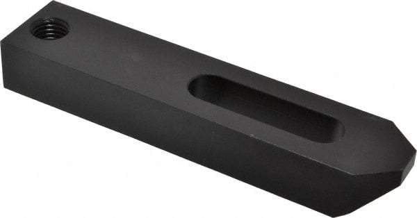 Jergens - 3/4" Stud, Low Carbon Steel, Plain Strap Clamp - 2-1/4" Travel, 8" OAL x 1-3/4" Wide x 1-1/8" High, Black Oxide Finish, Tapered Nose - Exact Tool & Supply