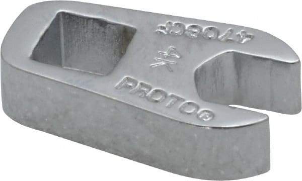 Proto - 1/4" 1/4" Drive Chrome Open End Crowfoot Wrench - 17/32" Head Diam x 1/4" Head Thickness - Exact Tool & Supply