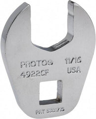 Proto - 11/16" 3/8" Drive Chrome Open End Crowfoot Wrench - 1.54" Head Diam x 1/4" Head Thickness - Exact Tool & Supply