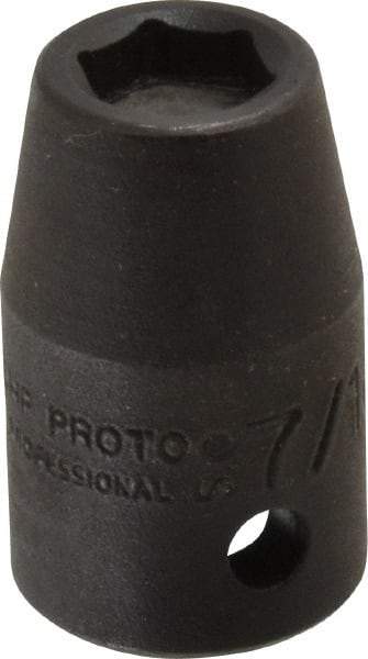 Proto - 1/2" Drive 7/16" Standard Impact Socket - 6 Points, 1-1/2" OAL - Exact Tool & Supply