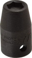 Proto - 1/2" Drive 7/16" Standard Impact Socket - 6 Points, 1-1/2" OAL - Exact Tool & Supply