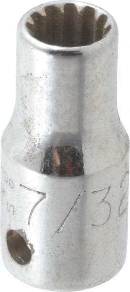 Proto - 1/4" Drive, 7/32" Socket, Spline Socket - 12 Points, 59/64" OAL - Exact Tool & Supply