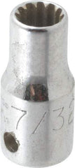 Proto - 1/4" Drive, 7/32" Socket, Spline Socket - 12 Points, 59/64" OAL - Exact Tool & Supply