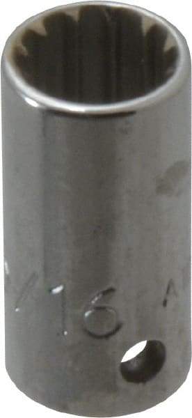 Proto - 1/4" Drive, 5/16" Socket, Spline Socket - 12 Points, 59/64" OAL - Exact Tool & Supply