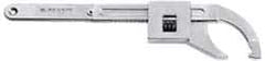 Facom - 1-3/16" to 7-7/8" Capacity, Satin Chrome Finish, Adjustable Hook Spanner Wrench - 14-3/8" OAL, 9/32" Hook Pin Height - Exact Tool & Supply