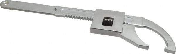 Facom - 25/32" to 3-15/16" Capacity, Satin Chrome Finish, Adjustable Hook Spanner Wrench - 8-15/32" OAL, 13/64" Hook Pin Height - Exact Tool & Supply