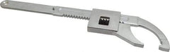 Facom - 25/32" to 3-15/16" Capacity, Satin Chrome Finish, Adjustable Hook Spanner Wrench - 8-15/32" OAL, 13/64" Hook Pin Height - Exact Tool & Supply