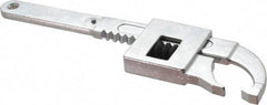 Facom - 3/8" to 1-31/32" Capacity, Satin Chrome Finish, Adjustable Hook Spanner Wrench - 20-7/8" OAL, 5/32" Hook Pin Height - Exact Tool & Supply