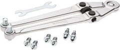 Facom - 25/32" to 4" Capacity, Satin Chrome Finish, Adjustable Face Spanner Wrench - 10-5/8" OAL, 5mm Hook Pin Height - Exact Tool & Supply