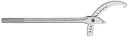 Facom - 8-21/32" to 12-3/4" Capacity, Satin Chrome Finish, Adjustable Hook Spanner Wrench - 25-19/32" OAL, 19mm Hook Pin Height - Exact Tool & Supply