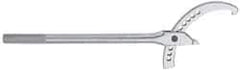 Facom - 8-21/32" to 12-3/4" Capacity, Satin Chrome Finish, Adjustable Hook Spanner Wrench - 25-19/32" OAL, 19mm Hook Pin Height - Exact Tool & Supply