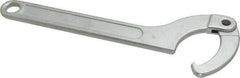 Facom - 3-5/32" to 4-23/32" Capacity, Satin Chrome Finish, Adjustable Hook Spanner Wrench - 13-37/64" OAL, 7/32" Hook Pin Height - Exact Tool & Supply