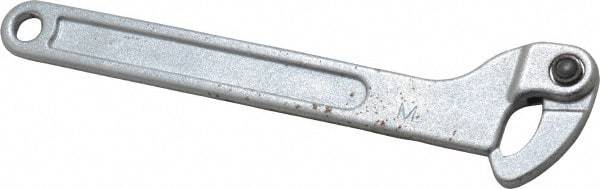 Facom - 19/32" to 1-3/8" Capacity, Satin Chrome Finish, Adjustable Hook Spanner Wrench - 6-39/64" OAL, 1/8" Hook Pin Height - Exact Tool & Supply