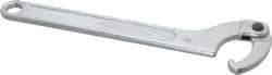 Facom - 1-31/32" to 3-5/32" Capacity, Satin Chrome Finish, Adjustable Hook Spanner Wrench - 11-1/32" OAL, 13/64" Hook Pin Height - Exact Tool & Supply