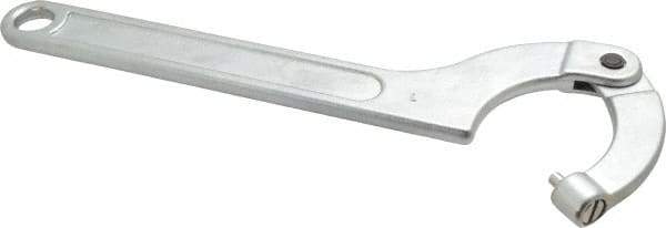 Facom - 3-5/32" to 4-23/32" Capacity, Satin Chrome Finish, Adjustable Pin Spanner Wrench - 13-37/64" OAL, 6mm Hook Pin Height - Exact Tool & Supply