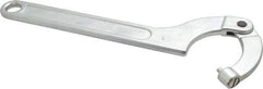 Facom - 3-5/32" to 4-23/32" Capacity, Satin Chrome Finish, Adjustable Pin Spanner Wrench - 13-37/64" OAL, 6mm Hook Pin Height - Exact Tool & Supply