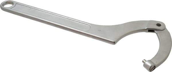 Facom - 4-23/32" to 7-3/32" Capacity, Satin Chrome Finish, Adjustable Pin Spanner Wrench - 19-3/8" OAL, 8mm Hook Pin Height - Exact Tool & Supply