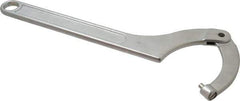 Facom - 4-23/32" to 7-3/32" Capacity, Satin Chrome Finish, Adjustable Pin Spanner Wrench - 19-3/8" OAL, 8mm Hook Pin Height - Exact Tool & Supply