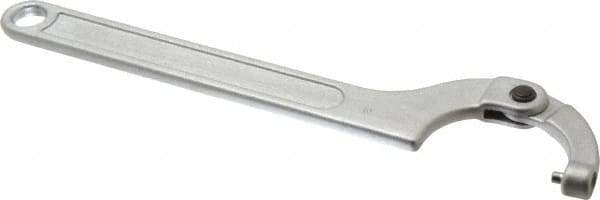 Facom - 1-31/32" to 3-5/32" Capacity, Satin Chrome Finish, Adjustable Pin Spanner Wrench - 11-1/32" OAL, 5mm Hook Pin Height - Exact Tool & Supply