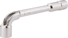 Facom - 1/2", 6 Point, Satin Chrome Coated, 90 ° Offset Socket Wrench - 152mm OAL, 19.5mm Head Thickness - Exact Tool & Supply