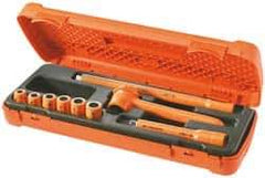 Facom - 9 Piece 3/8" Drive Socket Set - 12 Points, 8mm to 14mm Range, Metric Measurement Standard - Exact Tool & Supply