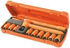 Facom - 12 Piece 1/2" Drive Socket Set - 12 Points, 8mm to 19mm Range, Metric Measurement Standard - Exact Tool & Supply