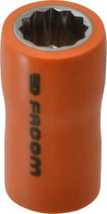 Facom - 3/8" Drive, Standard Hand Socket - 12 Points, 1-13/16" OAL, Alloy Steel - Exact Tool & Supply