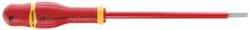 Facom - 175mm OAL Standard Slotted Screwdriver - 100mm Blade Length, Round Shank, Ergonomic Handle - Exact Tool & Supply