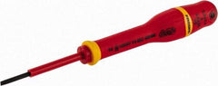 Facom - 150mm OAL Standard Slotted Screwdriver - 100mm Blade Length, Round Shank, Ergonomic Handle - Exact Tool & Supply