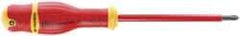 Facom - #3, 11-1/32" OAL, Insulated Phillips Screwdriver - 5-29/32" Blade Length, Round Shank, Ergonomic Handle - Exact Tool & Supply