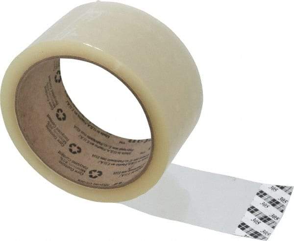 3M - 2" x 55 Yd Clear Acrylic Adhesive Sealing Tape - Polypropylene Film Backing, 1.8 mil Thick, 19 Lb Tensile Strength, Series 305 - Exact Tool & Supply